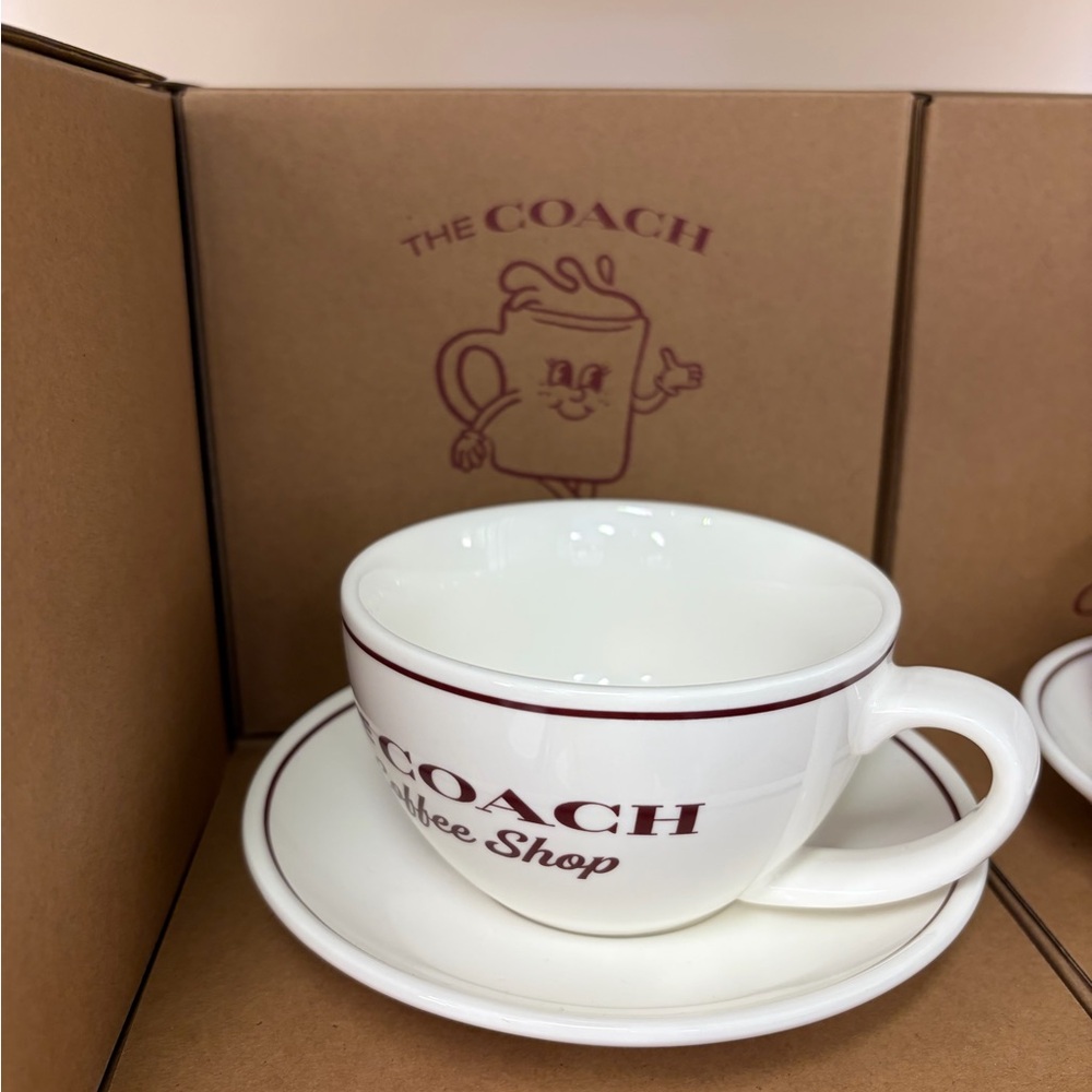 Coach Coffee Cup and saucer set new in box